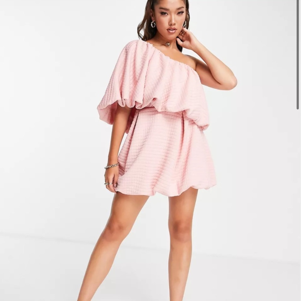 One Shoulder Mini Bubbly Dress - Wedding Guest Dress